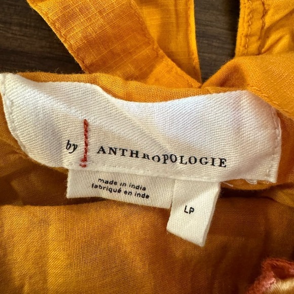 Anthropologie Gold Embroidered Swing Tank Size LP - Picture 11 of 12